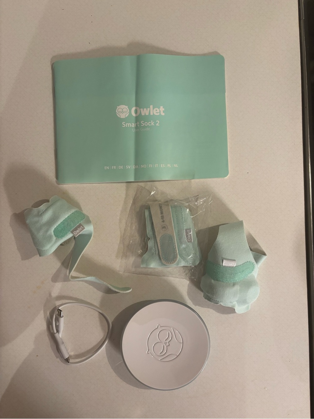 Owlet Smart Sock 2 Baby Monitor Socks in Mint Green